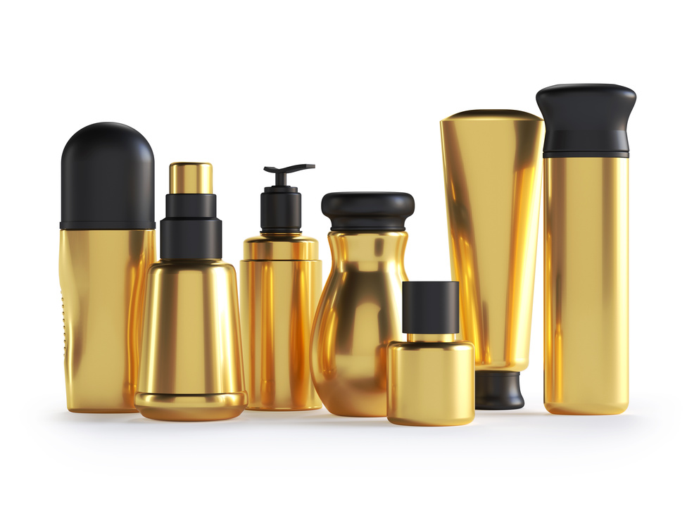 Beauty products gold bottle